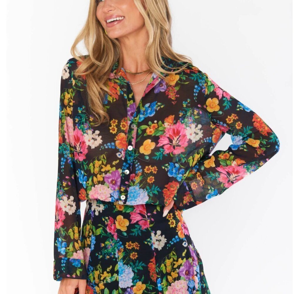 Show Me Your Mumu Smith Button Down in Midnight Botanical Floral